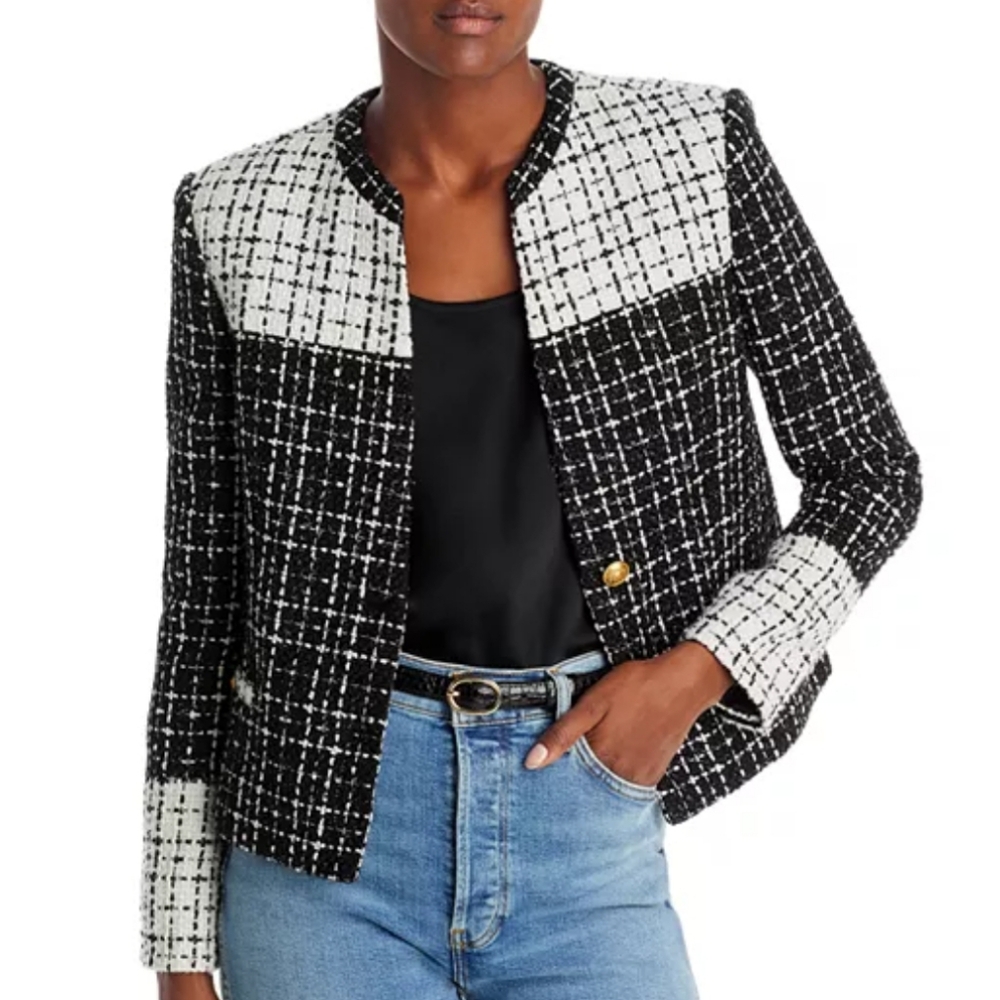 Alice and Olivia Jaydn Two Tone Tweed Jacket - Picture 3 of 6